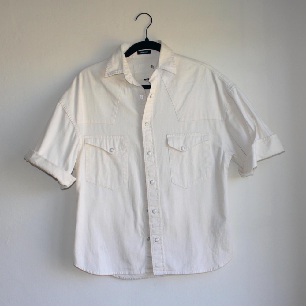 R13 cotton western button up top